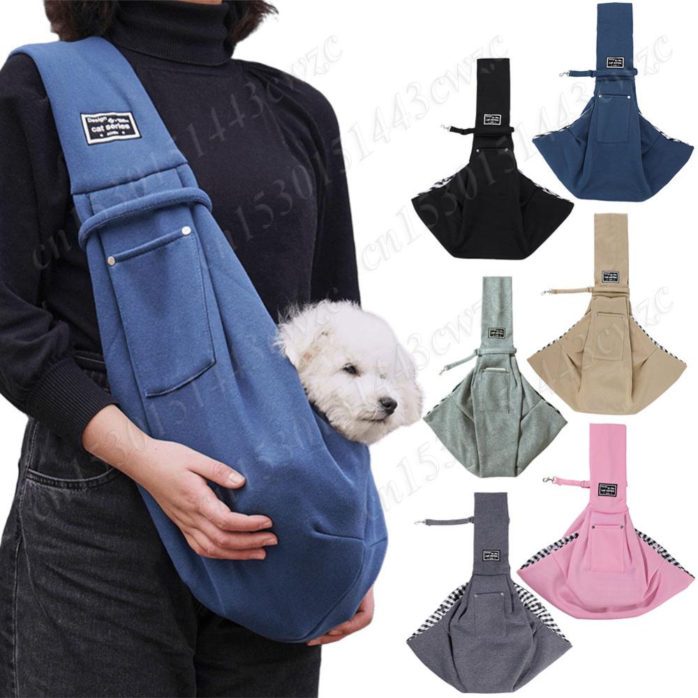 Pet Crossbody Shoulder Bag Dog Sling Carrier Bag Puppy Pet Sling Bag with Safety Harness Cats Satchel Carrier Pet Carrier Bag