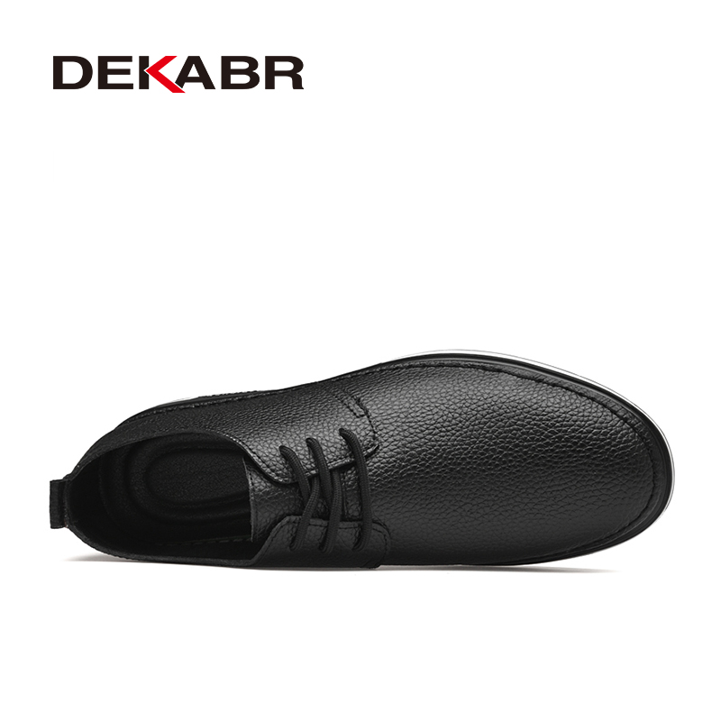 DEKABR Split Leather Casual Men Shoes Lace-Up Driving Comfortable High Quality Fashion Loafers Moccasins New Size 38-45 8d07