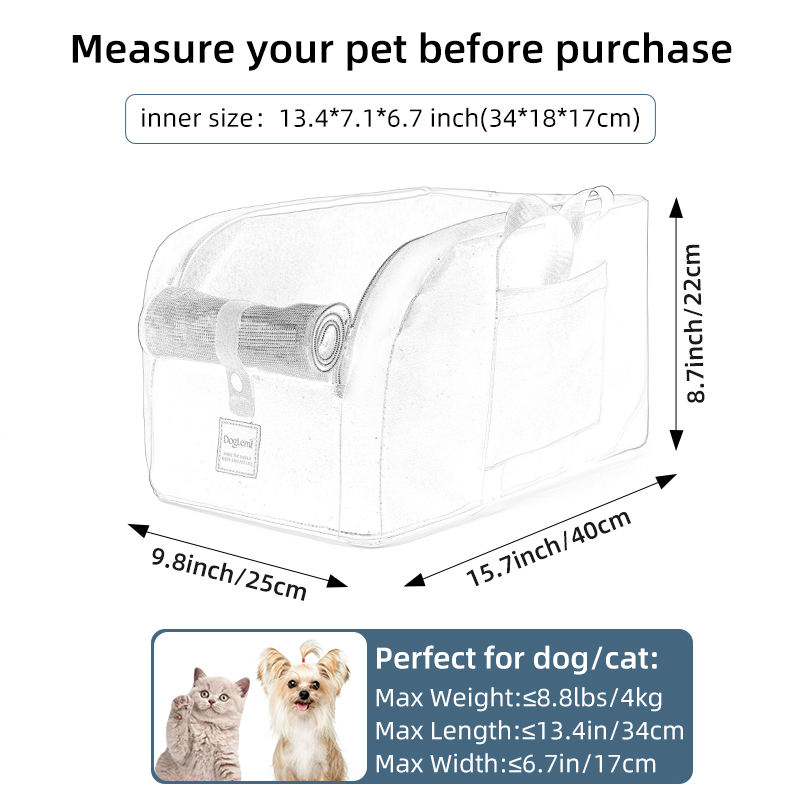 Multi-functional comfortable breathable portable waterproof dog car seat carrier bag