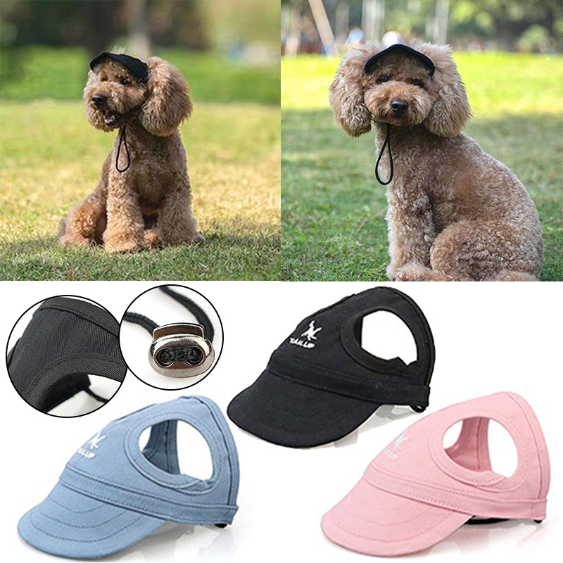 Pet Dog Caps Summer Solid Color Cap Small Puppy Pets Dog Baseball Visor Hat Outdoor Accessories Sun Bonnet Cap Travel Helmet