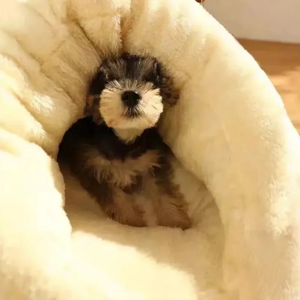 Warm Slipper Nest Soft Small Cat Dog Cute Comfortable Slippers Shaped Semi Enclosed Thickened Cushion Bed Pet Supplies