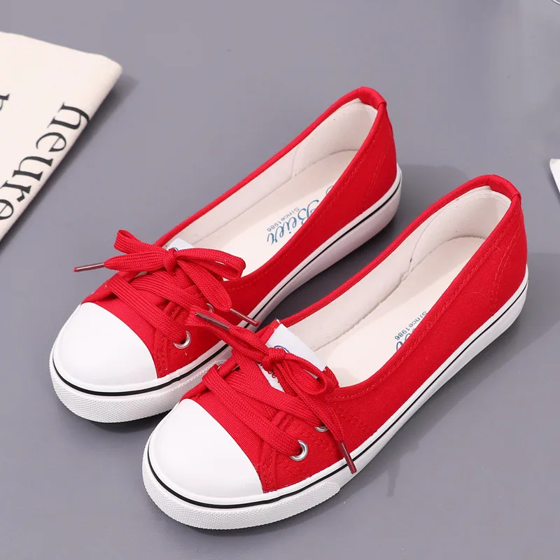 Canvas 2024 Summer Sneakers: Breathable hot White Flats for Women
