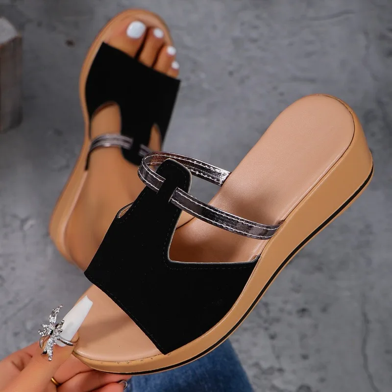 Open New Toe Women's Wedge White Summer Fashion Breathable Comfortable Sandals Buckle Female Footwear Woman Shoes 4e6a 4bd