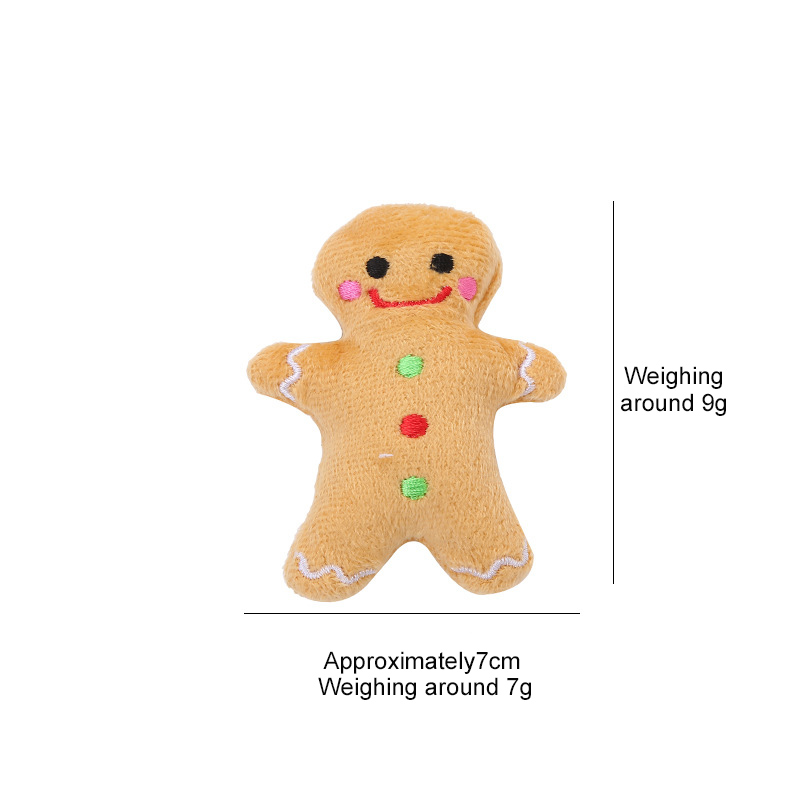 Pet Dog Plush Noise Chewing Toy Santa Elk Gingerbread Man Donut Cat Dog Christmas Series Cartoon Cute Puzzle Supplies