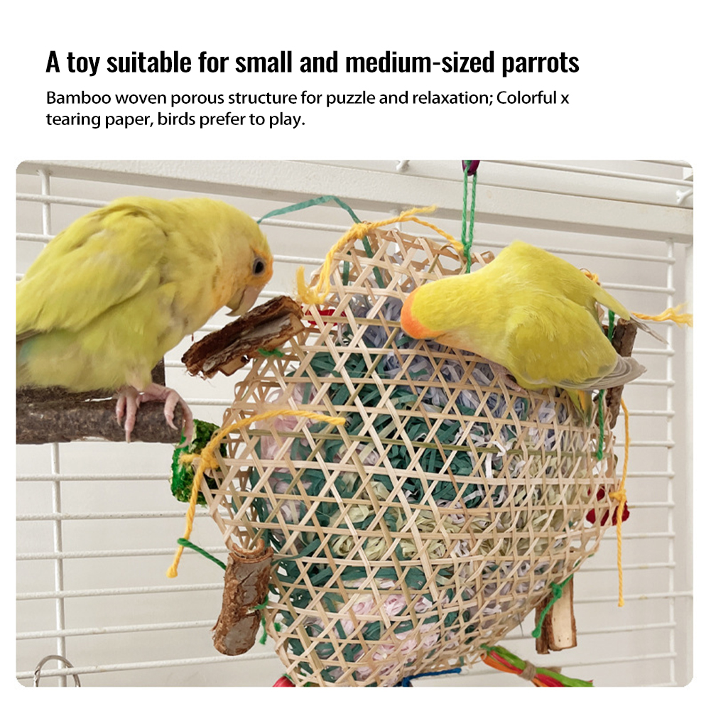 Bird Toys, Bird Shredding Foraging Toys With Metal Hook, Parakeet Toy Bird Cage Accessories For Cockatiel Budgies