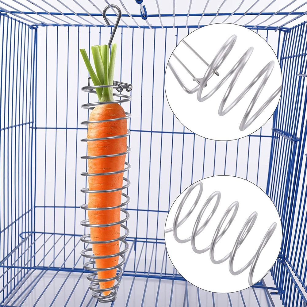 5 Pcs Bird Food Holder Stainless Steel Bird Parrot Skewer Hanging Vegetable Fruit Holder Foraging Feeder Feeding Dish Cup