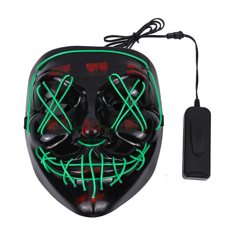 Luminous Halloween 2024 Dressing Props Ghost Carnival Dance V-shaped Cosplay LED Mask Practical Jokes Toy