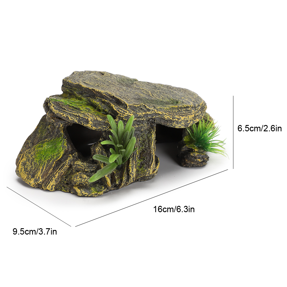 Turtle Reptile Habitat Hiding Caves Aquarium Fish Tank Amphibious Vivid Safe Shelters