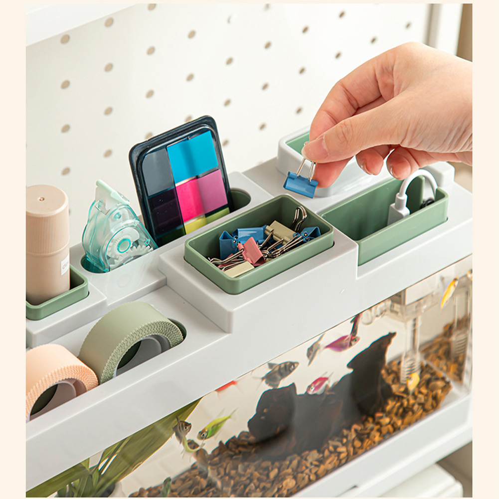 Acrylic Fish Tank With Lid Tabletop Transparent Fish Tank With Storage Compartment Integrated Aquarium With Light 3 Type-C