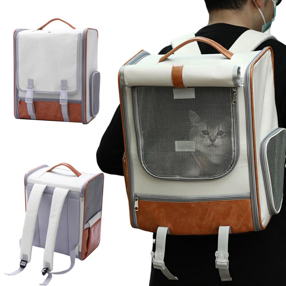 Cat Backpack Carrier with Privacy Cover Pet Carrier with Small Side Door Spacious Cat Carrier Backpack with for Cats for Dogs