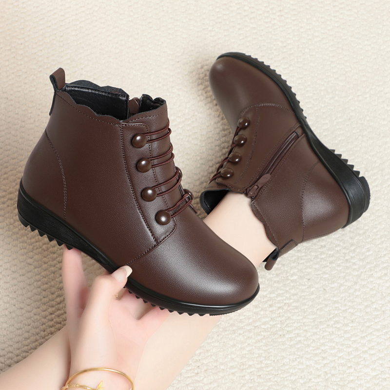 AIYUQI Women Winter Boots Anti Slip 2024 New Mom Snow Boots Warm Wool Large Size Women Ankle Boots