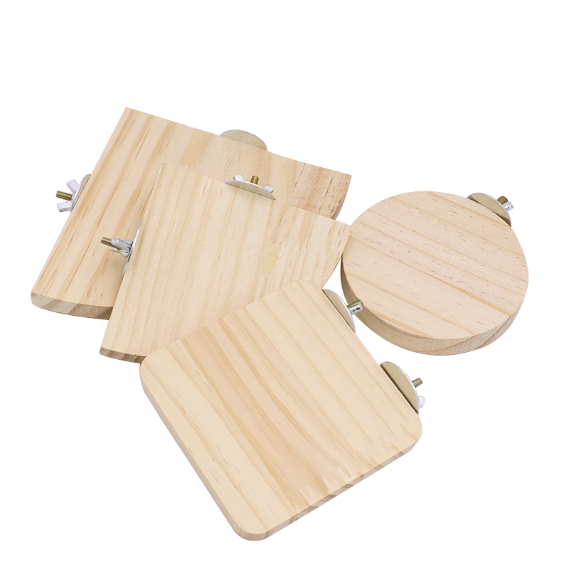 Parrot Bird Wood Platform Stand Board Rack Toy Hamster Branch Perches Bird Cage Hanging Wooden Pet Stand Board Bird Supplies