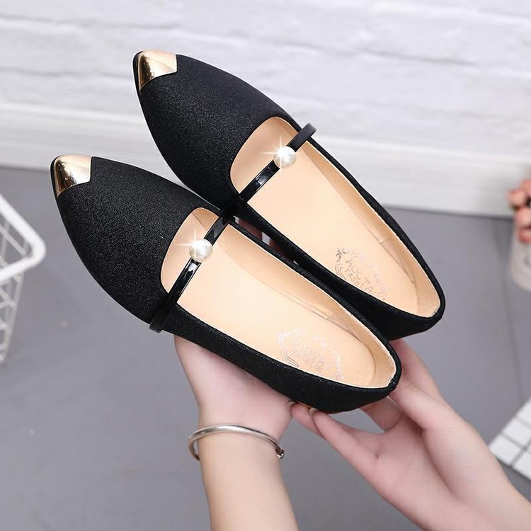2025 new Women's Casual Summer 2022 Elegant Pearl Low Heel for Women Classic Pumps Ladies Office Slip On Shoes 2023 f54a