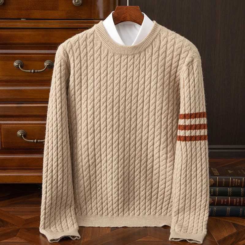 Autumn and winter cashmere sweater mens cashmere sweater mens pullover Fried Dough Twists knitwear mens sweater pullover M241214