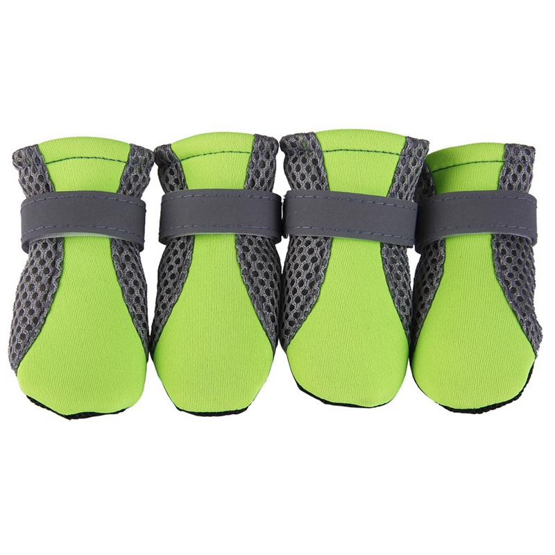Dog Shoes Anti-slip Pet Boots Paw Protector Reflective Straps Dog Teddy Cute Breathable Net Shoes