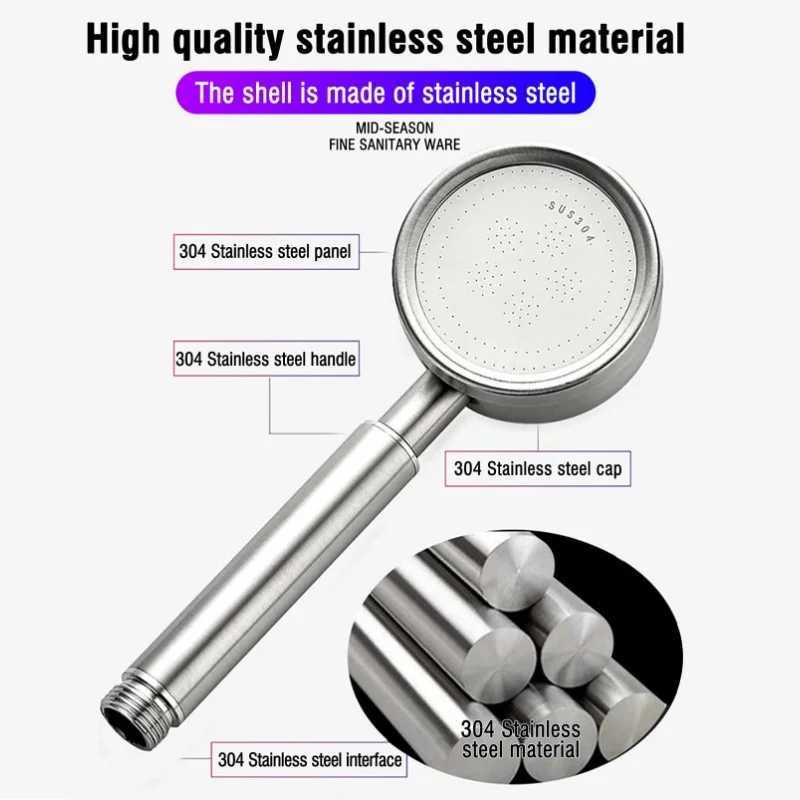 SUS 304 stainless steel bathroom handheld shower head high-pressure water-saving nozzle pressurized rain shower head CL240903