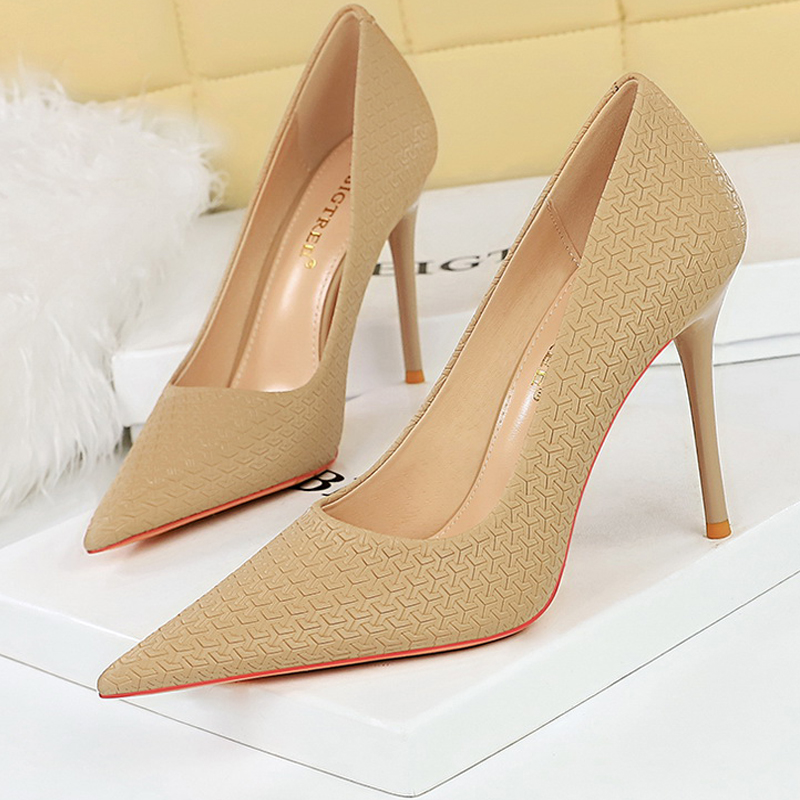BIGTREE Shoes 2023 New Women Pumps Design Embossing Pattern High Heels Fashion Lady Sexy Party Shoes Stilettos Women Heels 10 Cm