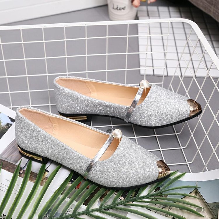 2025 new Women's Casual Summer 2022 Elegant Pearl Low Heel for Women Classic Pumps Ladies Office Slip On Shoes 2023 f54a