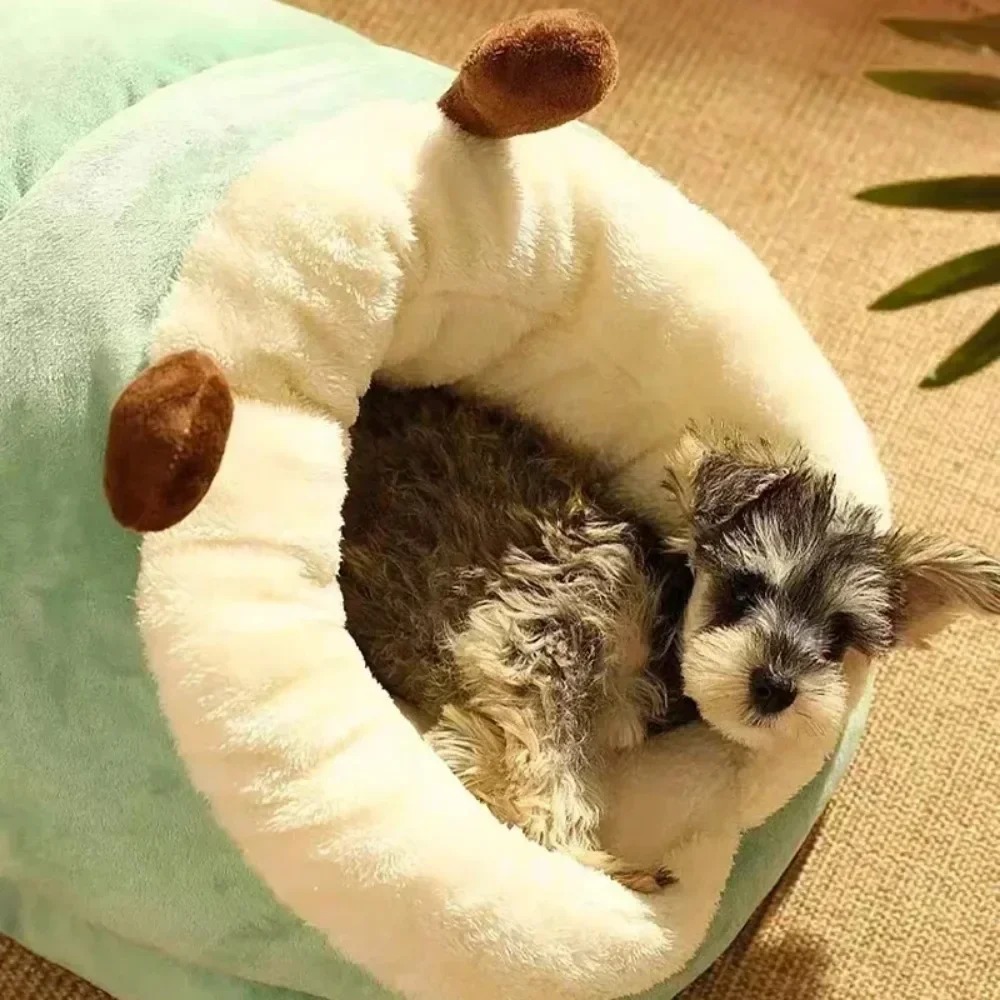 Warm Slipper Nest Soft Small Cat Dog Cute Comfortable Slippers Shaped Semi Enclosed Thickened Cushion Bed Pet Supplies