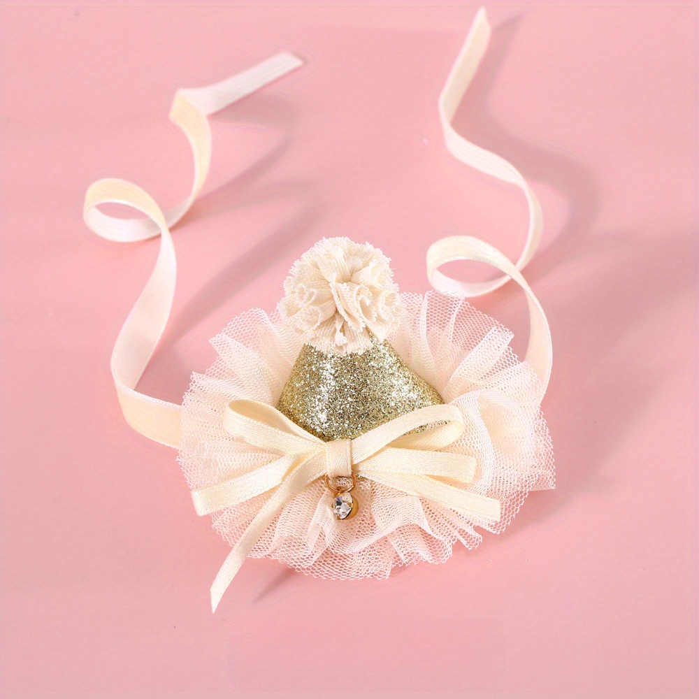 1pc pet cat dog fairy lace three-dimensional birthday hat pentagram tiara butterfly wedding princess