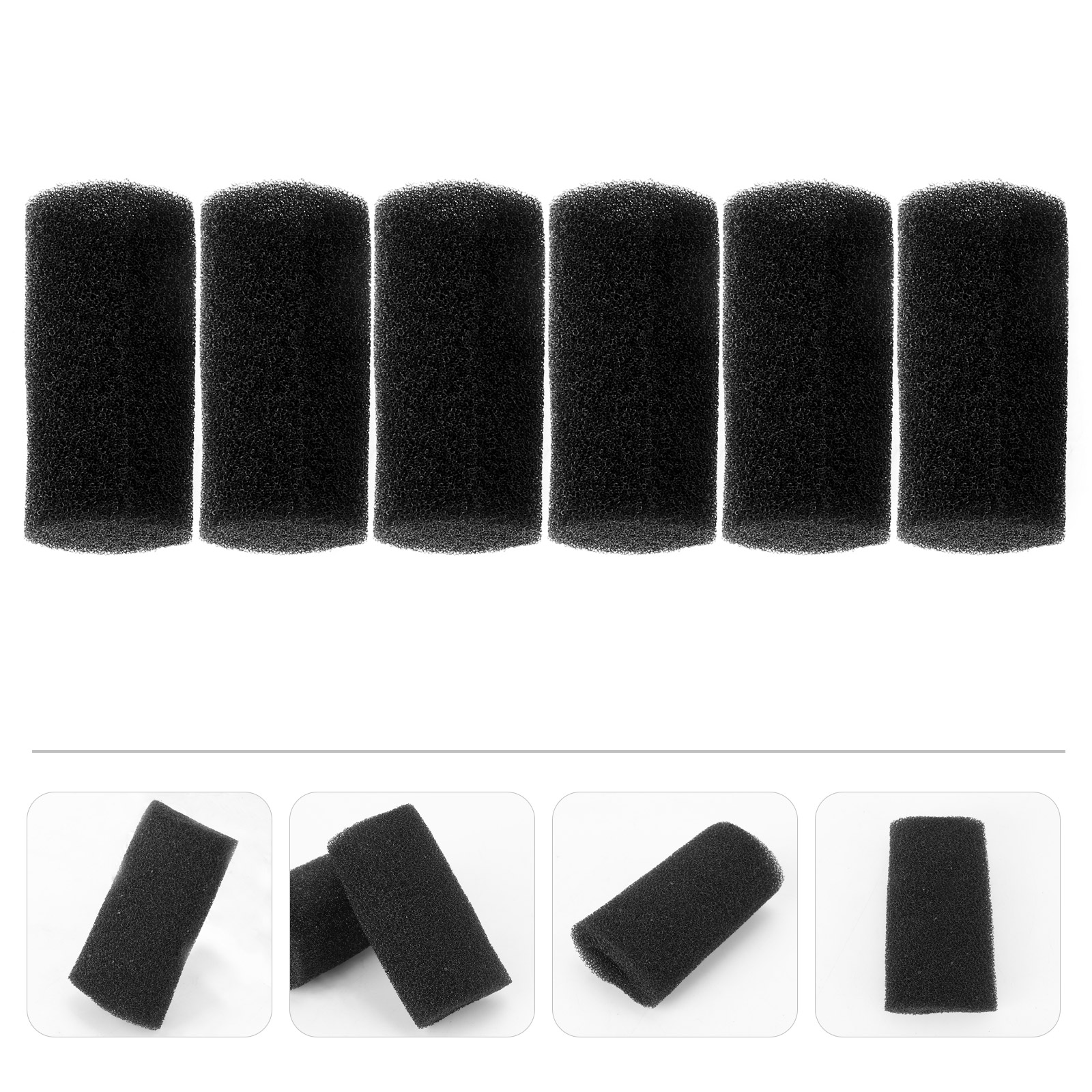 6 PCS Small Heaters Pre-filter Sponge Ultraviolet Light Aquarium Black Fish Tank