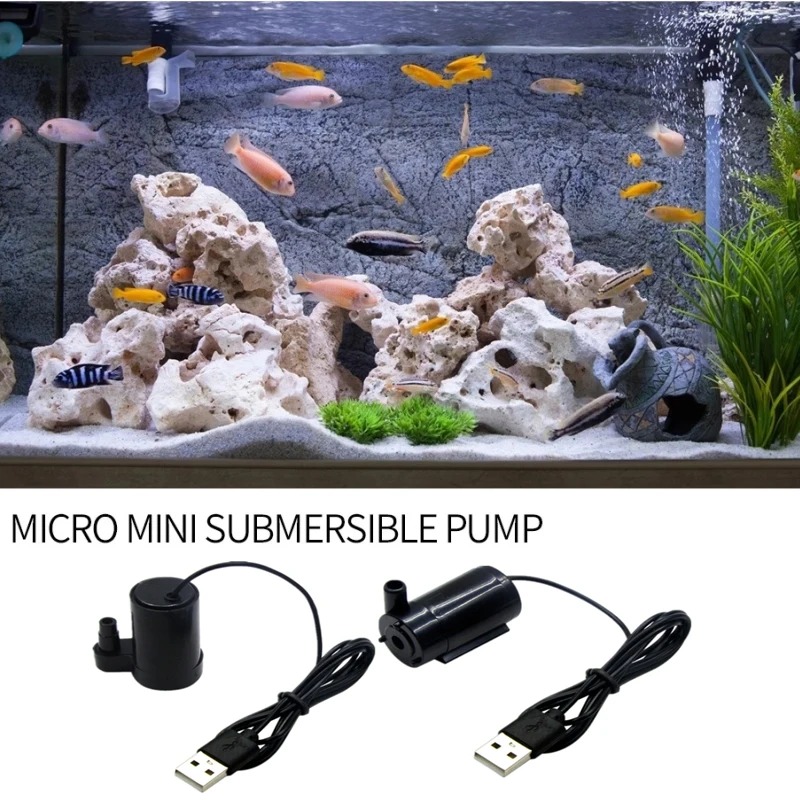 USB Submersible Pump Silent Micro Water Pump 3V 5V DC Low-voltage Portable Water Pump Suitable for Fish Tank Fountain Aquariums