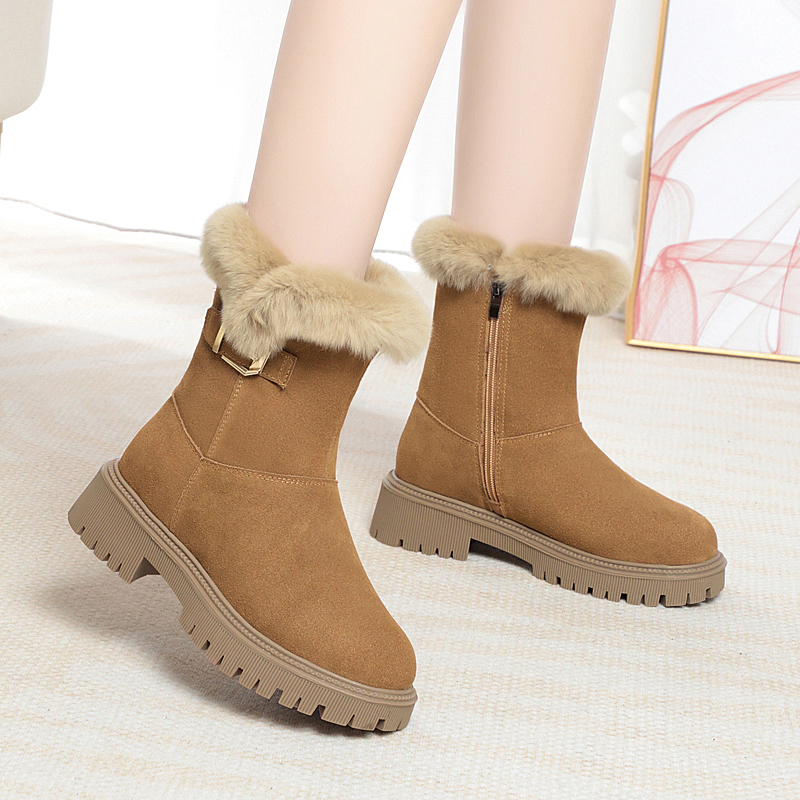 AIYUQI Women Snow Boots 2024 New Genuine Leather Large Size Winter Boots Women British Style Wool Warm Marton Boots Women