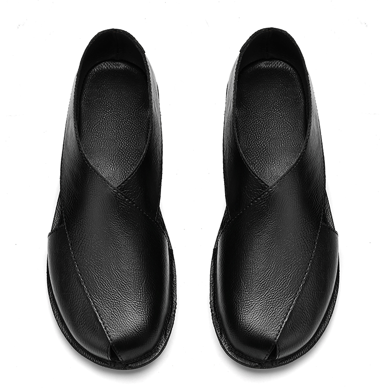 Brown Retro Sandals Mens Leather Shoes Breathable Leather Summer Shoes Hollow Hole Flats Soft Casual Sandals Wading Aqua Shoes
