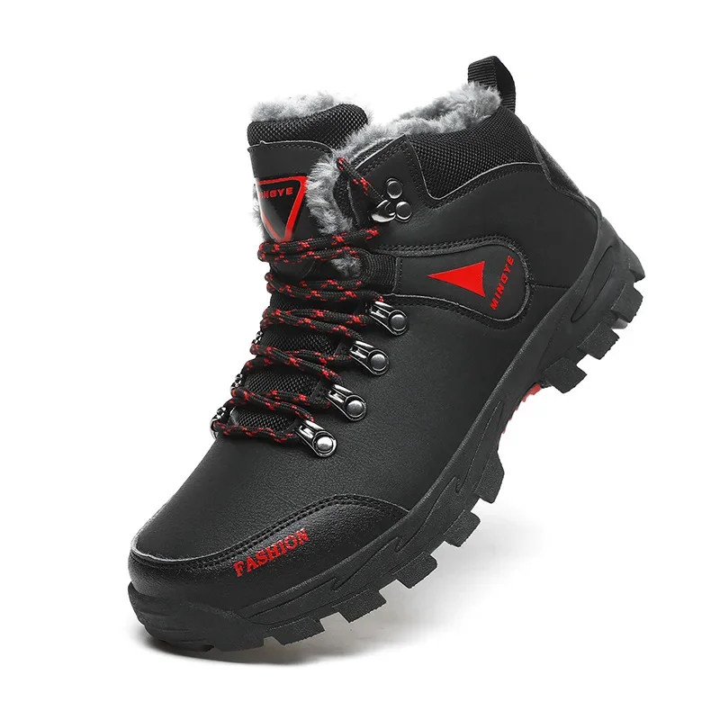 New Men Boots 2024 Fashionable Outdoor Mountaineering Shoes with Velvet Warm Snow Work Boots Leisure Sports Travel Luxury