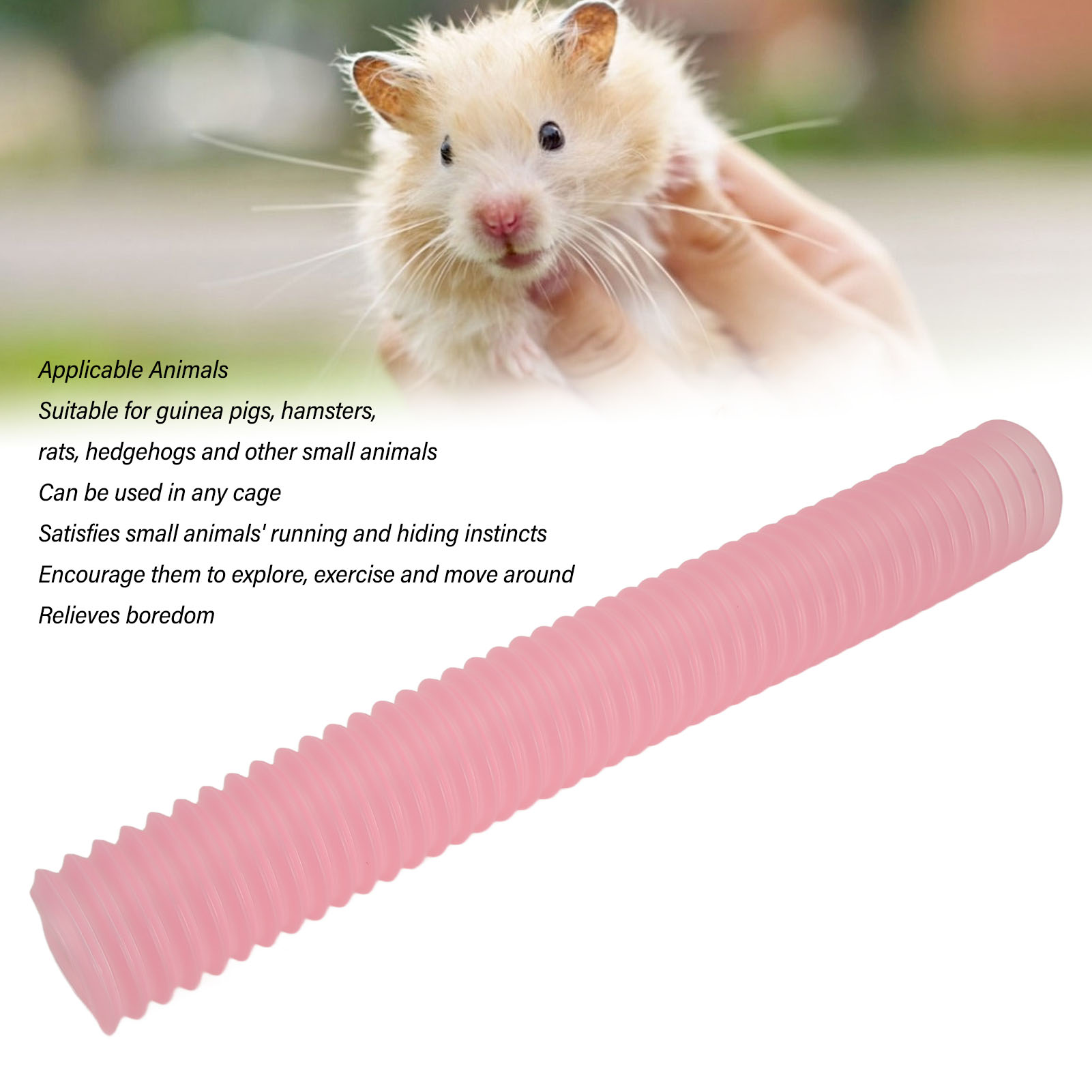 Small Animal Play Tunnel Collapsible Plastic Hideout Hamster Tube Toy For Guinea Pigs Hedgehogs