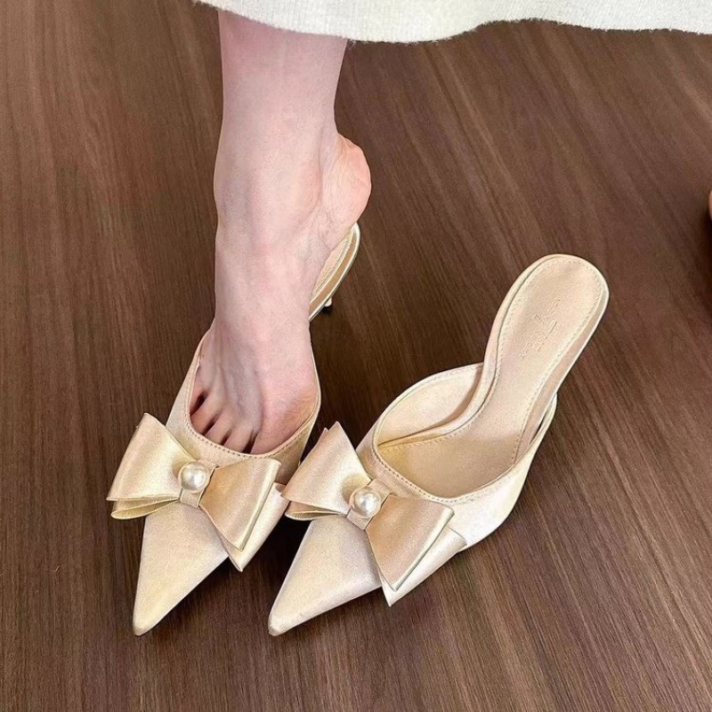 Toe Pointed Women Summer New Fashion Thin High Heels Slippers Female Casual Party Outdoor Sgbac Pumps Mujer 952f