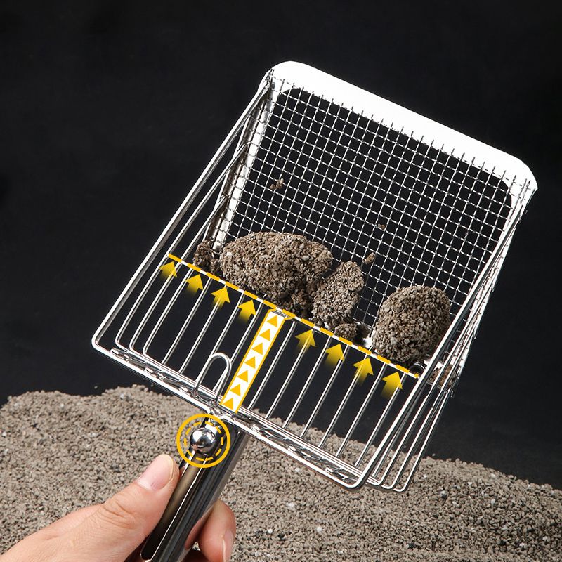 1 Pc Cat Litter Scoop Stainless Steel Not Easy To Rust Washable Cat Litter Scoop Cat Litter Box Cleaning Scoop Tool