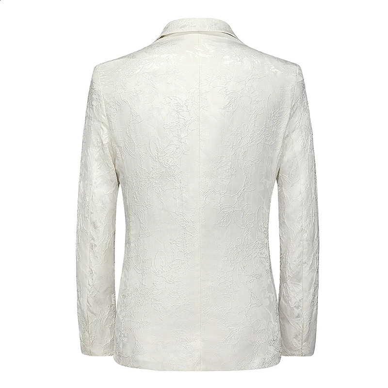 High Quality Fashion Handsome Trend Fashion White Suit Jacket for Men Autumn and Winter British Slim Casual Light Suit M-6XL 240902