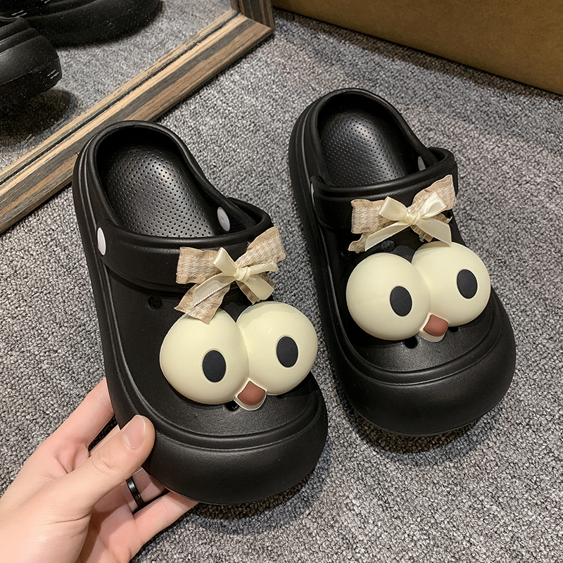 Shoes Female Summer Clogs Woman House Slippers Platform Cover Toe Slides Med 2024 Beach Flat Rubber Fabric Rome Basic PU 9006