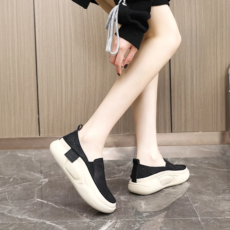 Sports Shoes Woman Summer In Casual Slip-on Sneakers Fashion Hollow Breathable Loafers Women Running Shoes Footwear 2023