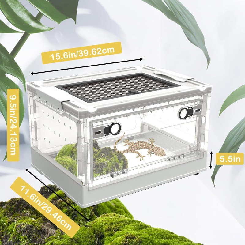 Transparent Plastic Box Breeding Box Reptile Transport Breeding Turtle Tank Box Spider Lizard Snake Frog Breeding Box Portable