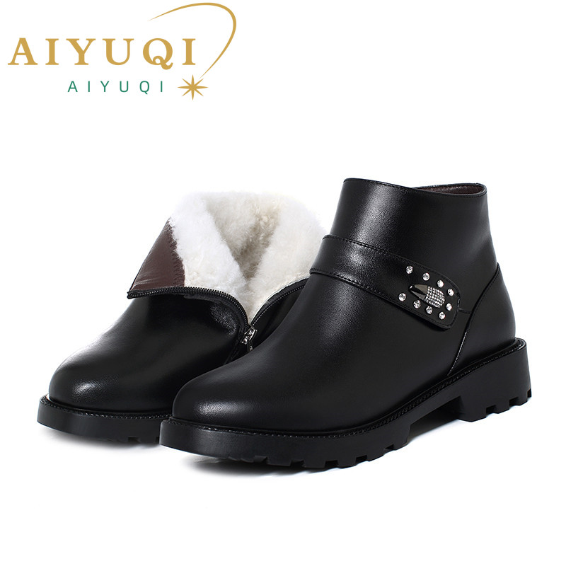 Winter Boots for Women 2024 New Snow Boots Women Genuine Leather Non-slip Women's Casual Booties Warm Chunky Boots Ladies