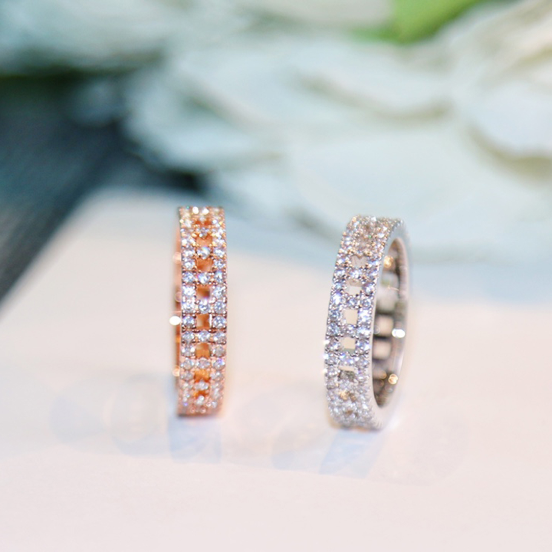 Ring Designer Ring Jewelry Rings For Women Alphabet Dia Design Christmas Gift Jewelry Temperament Versatile Rings Gift Box Size 6-9 Very Good