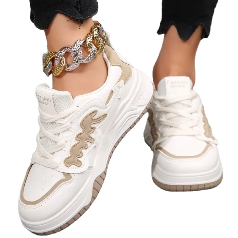 Women's Platform Lace-Up Skateboard Sneakers - Breathable Comfortable Running Shoes for hot Outdoor Sports & Jogging