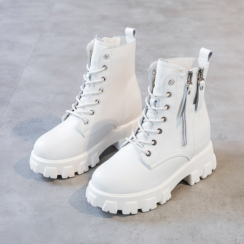 AIYUQI Women Ankle Boots Genuine Leather 2024 Spring Boots Velvet Inner Heightened Marton Boots Women Platform Women Short Boots