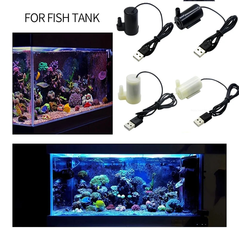 USB Submersible Pump Silent Micro Water Pump 3V 5V DC Low-voltage Portable Water Pump Suitable for Fish Tank Fountain Aquariums