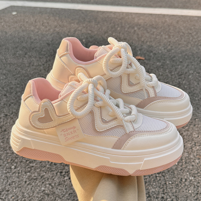 Women's autumn pink breathable casual sports board shoes