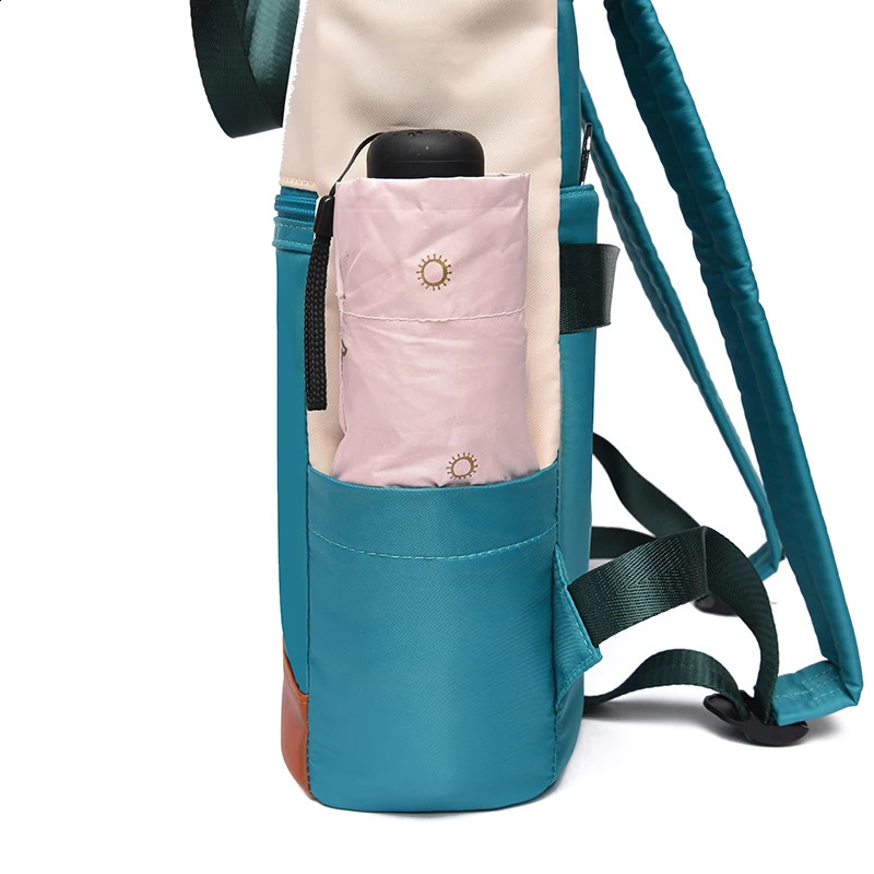 Oxford Water Repellent Women Backpack Large Capacity School Girl Laptop Books Shoulder Bags Contrast Color Female Travel Satchel 250206