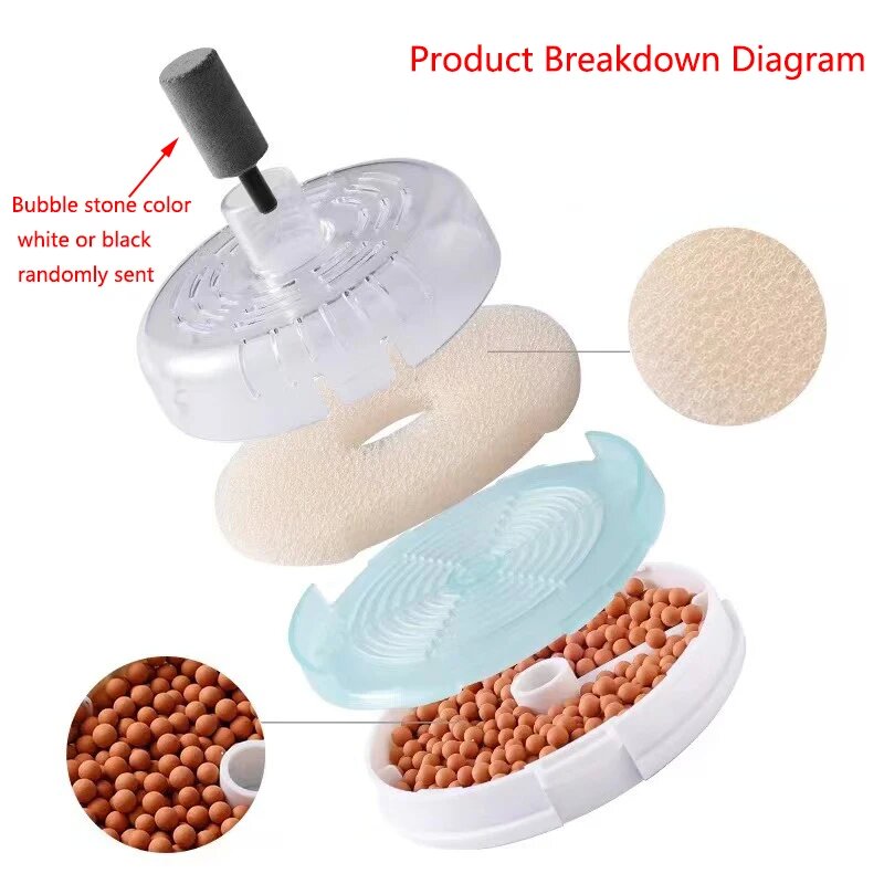Round Aquarium Fish Tank Filter Transparent Biochemical Sponge Filter Aquarium Water biological Filter Submersible Water Pump