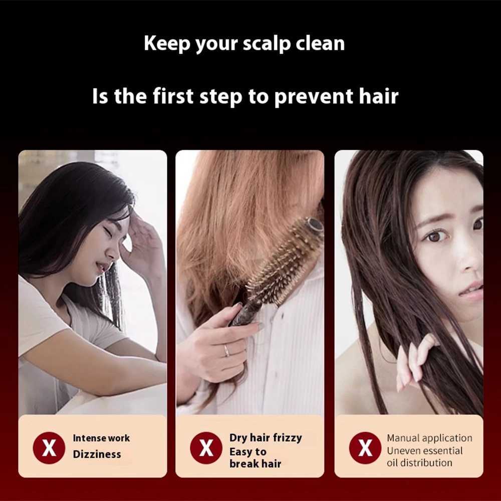 Electric Head Massager Hair Growth Comb Scalp Relax Massager 630nm Red Light Oil Applicator Anti-Hair Loss Hair Care Hairbrush Y240902