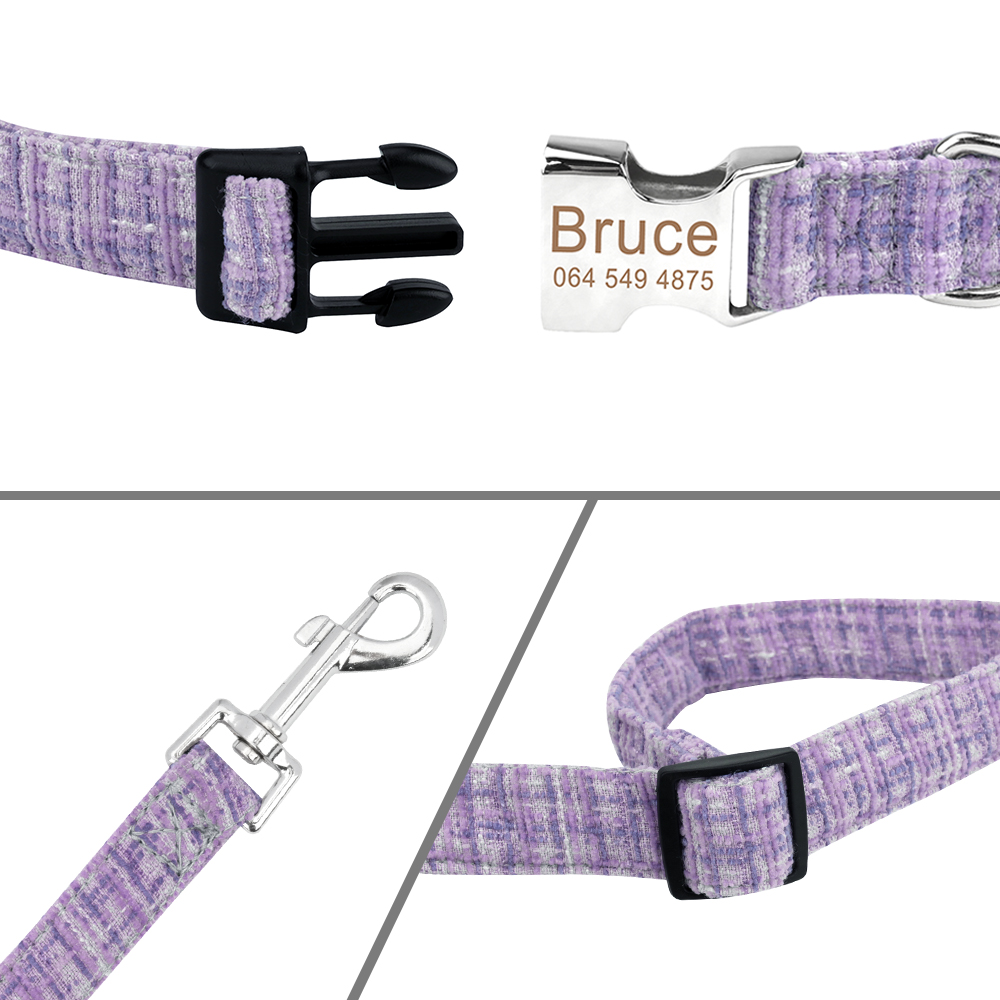 Personalized Dog Collars Custom with Pet Name and Phone Number Collars with Metal Buckle for Small Medium Large Dogs Cat Product