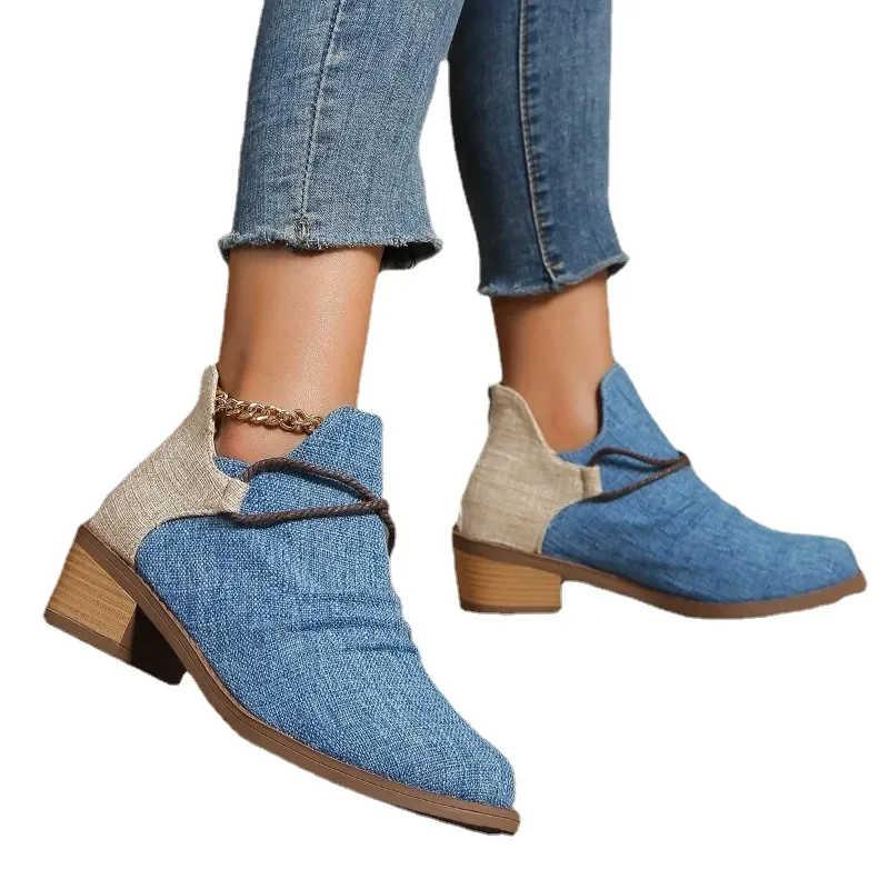 Suede Vintage Short Woman Autumn Winter Leopard Pattern Ankle Boot Shoes for Women Slip-on Women's Casual Boots 2024 3652 's s