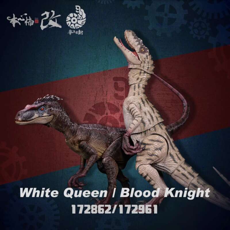in stock Nanmu studio Velociraptor Blood Knight White Queen Jurassic dinosaur 1/12 Action Figures