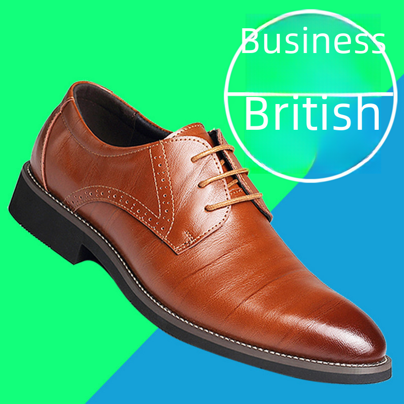 New Cross-border Special Leather Men's Shoes Small Size Pointed Toe Marital Office Shoes Groom Men's Dress