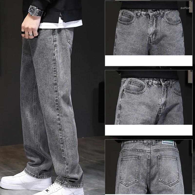 2025 S Fashion Designer Men S Jeans Ninth Pants Straight Denim High Quality Classic Daily Arrivals Gray Wide Spring Autumn Dropship Long Trouser